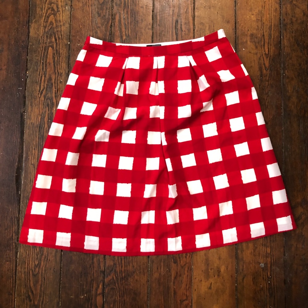 The Limited red gingham midi skirt